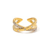 Wholesale Ring Stainless Steel Geometric Retro Cold Style Set With Precious Stones For Women