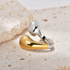 Wholesale Ring Stainless Steel Geometric Retro 18K Electroplated Irregular Opening Unisex