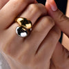 Wholesale Ring Stainless Steel Geometric Retro 18K Electroplated Irregular Opening Unisex