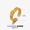Wholesale Ring Stainless Steel Geometric Retro Popular Exaggerated Real Gold Electroplated Irregular Shaped Opening Adjustable Women's