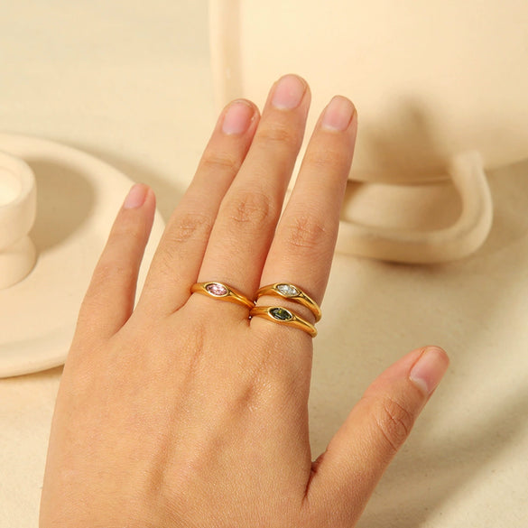 Wholesale Ring Stainless Steel Geometric Retro Simple Electroplating For Women
