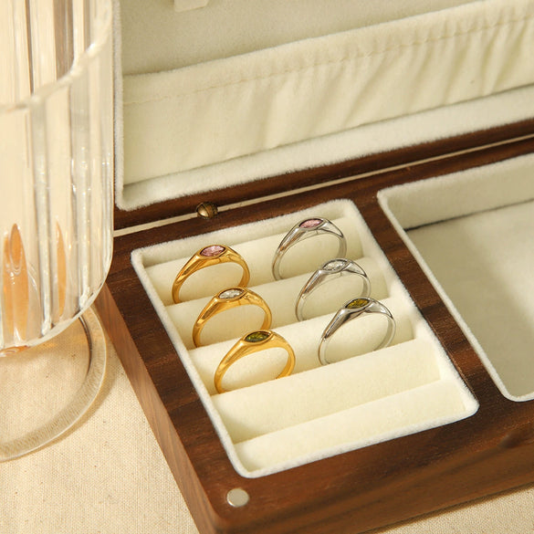 Wholesale Ring Stainless Steel Geometric Retro Simple Electroplating For Women