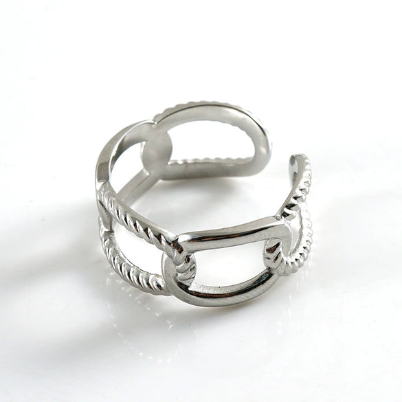 Wholesale Ring 316L Stainless Steel Geometric Simple Electroplating For Women