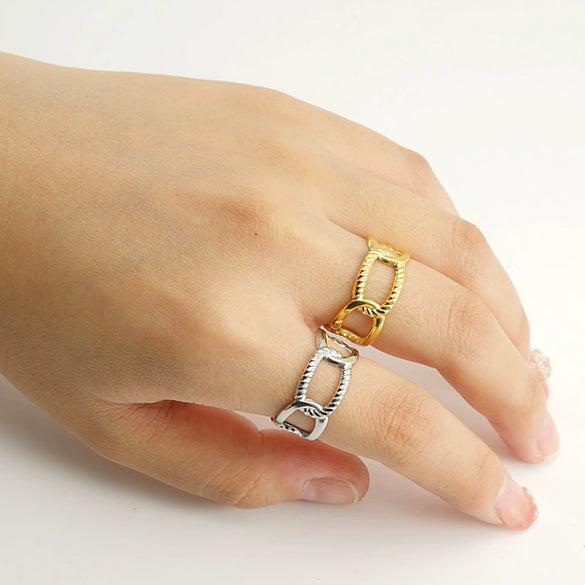 Wholesale Ring 316L Stainless Steel Geometric Simple Electroplating For Women