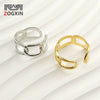 Wholesale Ring 316L Stainless Steel Geometric Simple Electroplating For Women