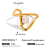 Wholesale Ring Stainless Steel Geometric Square Zircon Electroplated Multilayered Wrapped Design