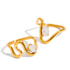 Wholesale Ring Stainless Steel Geometric Square Zircon Electroplated Multilayered Wrapped Design