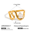Wholesale Ring Stainless Steel Geometric Square Zircon Electroplated Multilayered Wrapped Design