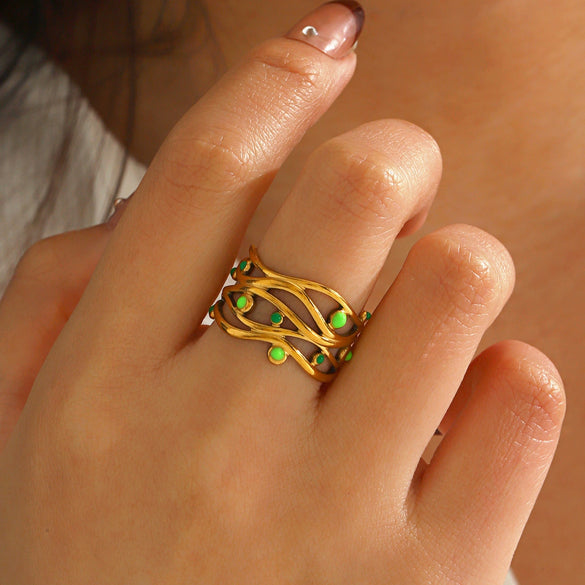 Wholesale Ring Stainless Steel Geometric Style Electroplated For Women