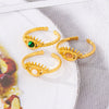Wholesale Ring Stainless Steel Geometric Style Electroplating Inlaid Three Precious Stones