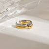 Wholesale Ring Stainless Steel Geometric Style Gold And Silver Color Matching Electroplating For Women