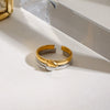 Wholesale Ring Stainless Steel Geometric Style Gold And Silver Color Matching Electroplating For Women