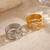 Wholesale Ring Stainless Steel Geometric Style 18K Goldplated