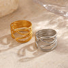 Wholesale Ring Stainless Steel Geometric Style 18K Goldplated