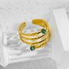 Wholesale Ring Stainless Steel Geometric Turquoise Electroplated