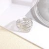 Wholesale Ring Stainless Steel Geometric Wave Asymmetrical Electroplated For Men And Women