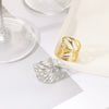 Wholesale Ring Stainless Steel Geometric Wave Asymmetrical Electroplated For Men And Women