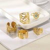 Wholesale Ring Stainless Steel Geometric Wave Asymmetrical Electroplated For Men And Women
