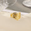 Wholesale Ring Stainless Steel Geometric Wave Asymmetrical Electroplated For Men And Women