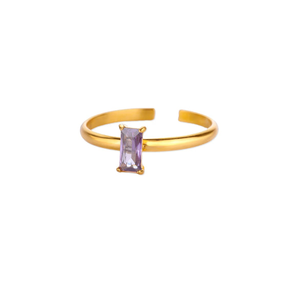 Wholesale Ring Stainless Steel Geometric Zircon Set With Diamonds For Women