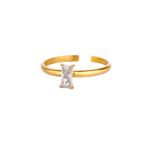 Wholesale Ring Stainless Steel Geometric Zircon Set With Diamonds For Women