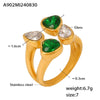Wholesale Ring 316L Stainless Steel Glass Love Water Drop Geometric Electroplated Jewelry For Women