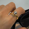 Wholesale Ring Stainless Steel Gold And Silver Color Matching Hollow Steel Ball Geometric Style Electroplated
