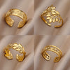 Wholesale Ring Stainless Steel Gold Inlaid Heart Shape Unisex