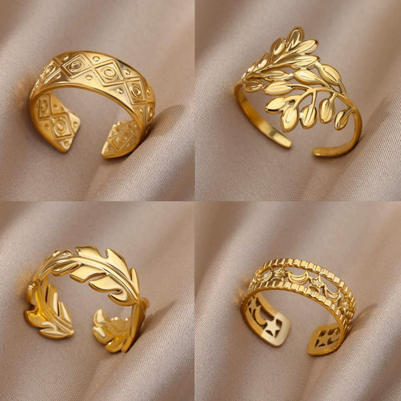 Wholesale Ring Stainless Steel Gold Inlaid Heart Shape Unisex