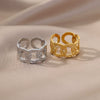 Wholesale Ring Stainless Steel Gold Inlaid Heart Shape Unisex