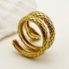 Wholesale Ring Stainless Steel Gold Plated Animals Zodiac Square Pattern Unisex