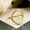Wholesale Ring Stainless Steel Gold Plated Geometric Hollow Irregular Design