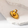 Wholesale Ring Stainless Steel Gold Plated Geometric Oval Gear Retro Fashion Women's