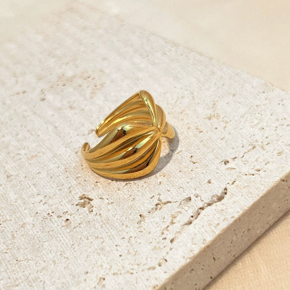 Wholesale Ring Stainless Steel Gold Plated Heart Shape Natural Style