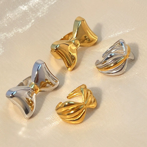 Wholesale Ring Stainless Steel Gold Plated Heart Shape Natural Style