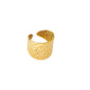 Wholesale Ring Stainless Steel Gold Plated Heart Shape Retro Design Women's Jewelry