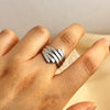 Wholesale Ring Stainless Steel Gold Plated Heart Shaped Natural Geometric Style