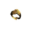 Wholesale Ring Stainless Steel Gold Plated Heart Shaped Natural Geometric Style