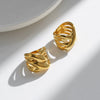 Wholesale Ring Stainless Steel Gold Plated X Shaped Cross Design Creative Fashion Jewelry
