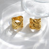 Wholesale Ring Stainless Steel Gold Plated X Shaped Cross Design Creative Fashion Jewelry