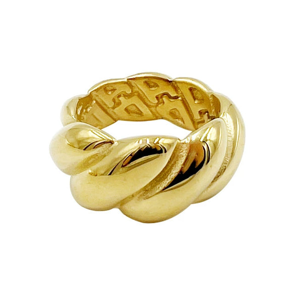 Wholesale Ring Stainless Steel Goldplated Geometric Retro Simple Twist Style
