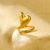 Wholesale Ring Stainless Steel Heart Shape Electroplating Light Luxury Style For Women