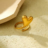 Wholesale Ring Stainless Steel Heart Shape Electroplating Light Luxury Style For Women