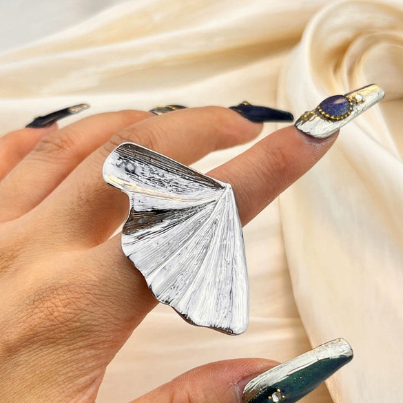 Wholesale Ring Stainless Steel Heart Shape Exaggerated Electroplating Jewelry For Women