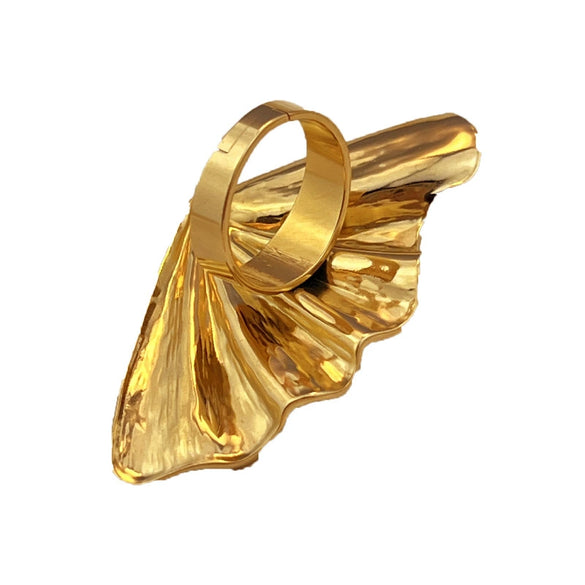 Wholesale Ring Stainless Steel Heart Shape Exaggerated Electroplating Jewelry For Women