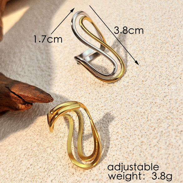 Wholesale Ring Stainless Steel Heart Shape Minimalist Geometric Electroplated Jewelry