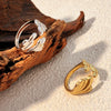 Wholesale Ring Stainless Steel Heart Shape Natural Geometric Electroplated Design