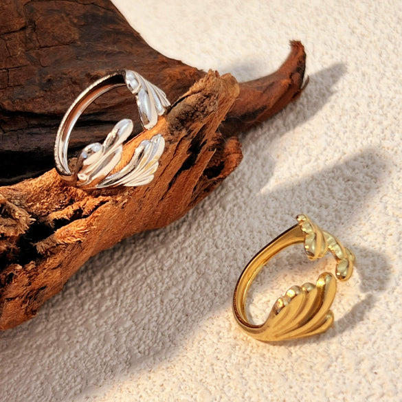 Wholesale Ring Stainless Steel Heart Shape Natural Geometric Electroplated Design