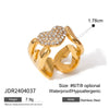 Wholesale Ring Stainless Steel Heart Shaped Love Letter Inlaid With Rhinestones Electroplated