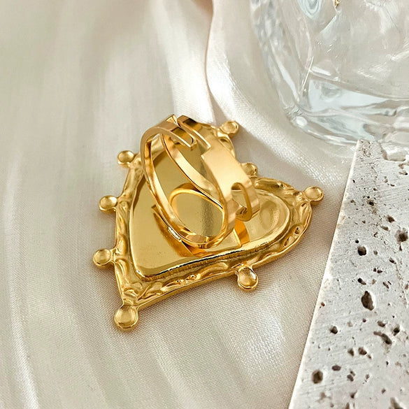 Wholesale Ring Stainless Steel Heartshaped Electroplating